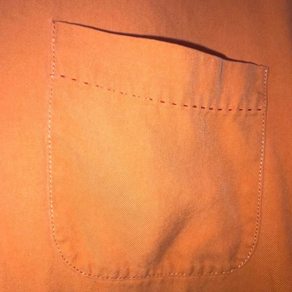 TOMMY BAHAMA Button Shirt 100% Silk Orange Men’s Size Large Tropical Beach - Picture 6 of 10